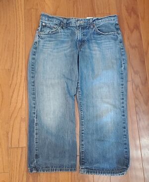 Lucky Brand Dungarees Classic Fit Crop Jeans Womens Size 30 Blue Medium Wash 08